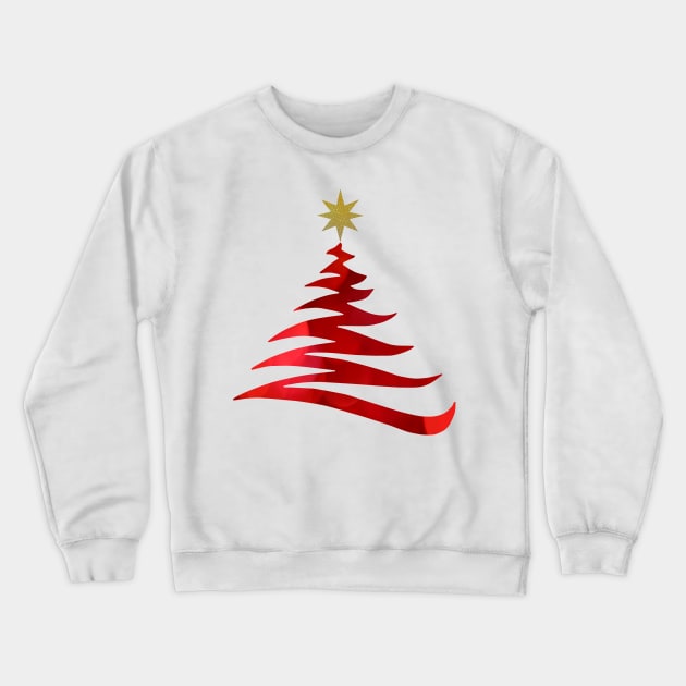 Red Christmas Tree Crewneck Sweatshirt by jhsells98